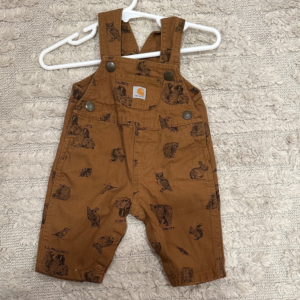 Carhartt Tan Animal Print Kids Overalls